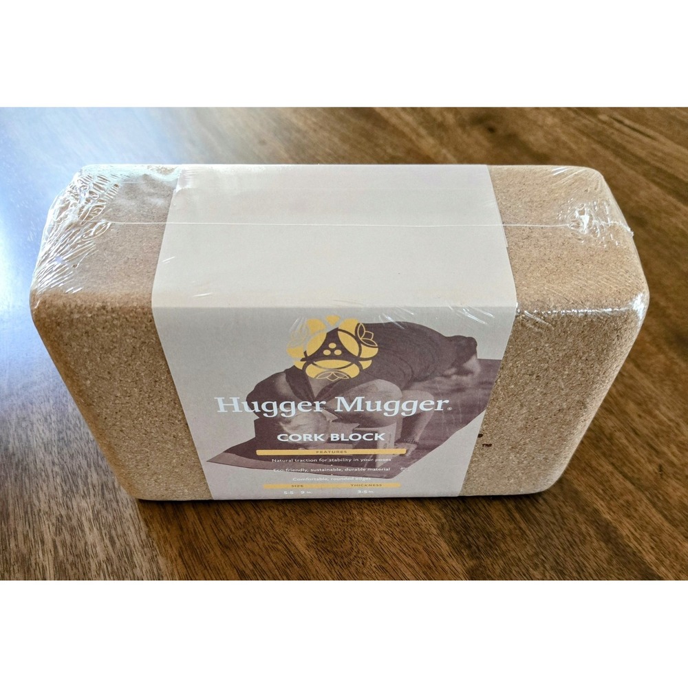 Hugger Mugger Cork Yoga Block - Eco-friendly - 5.5" x 9" x 3.5" - Brand New